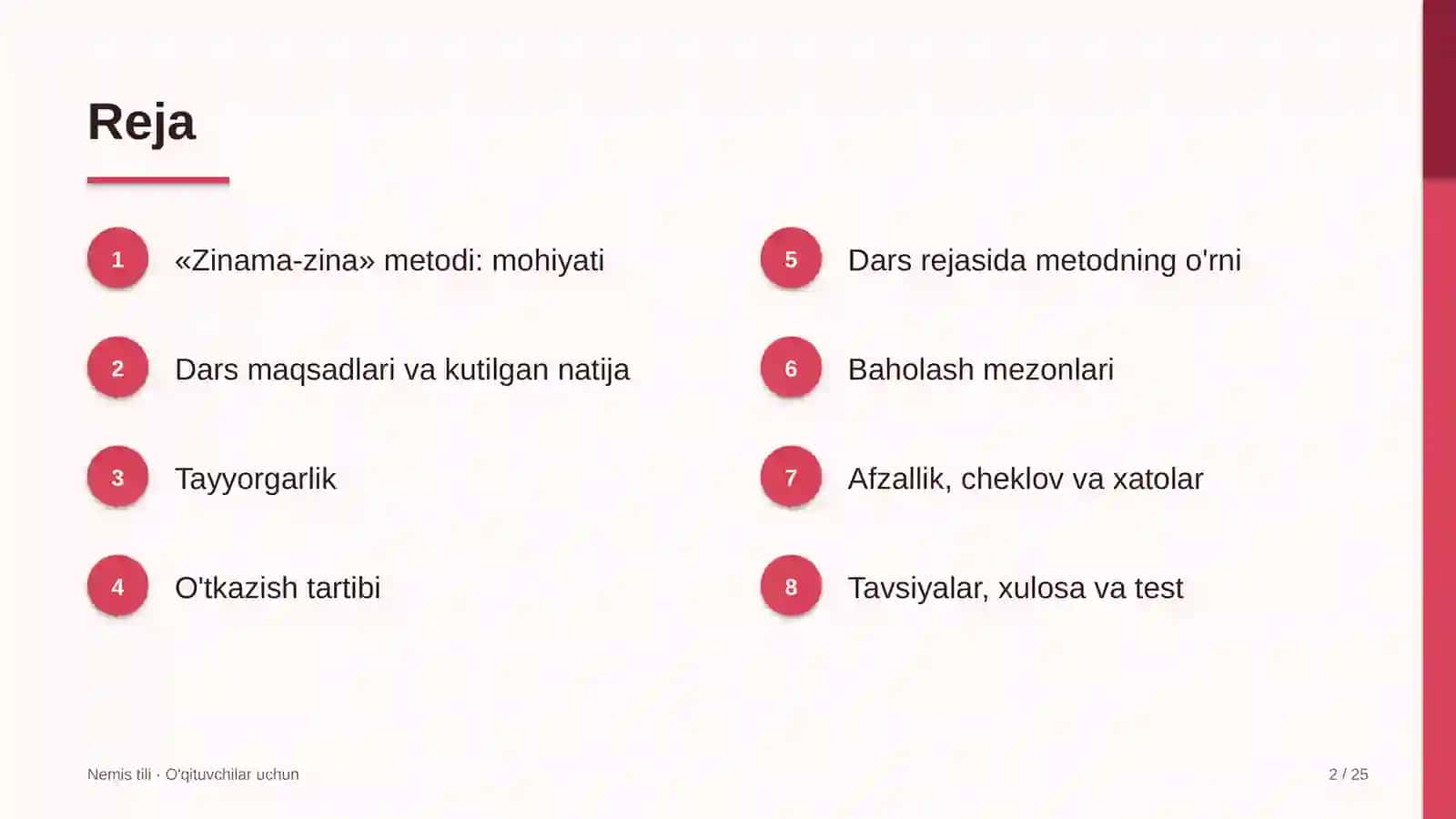 nemis tili darslarida zinama zina metodidan foydalanish 4620 2