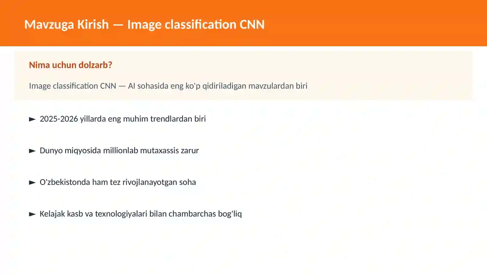 AI | DEEP LEARNING VA NEYRON TARMOQLAR 2