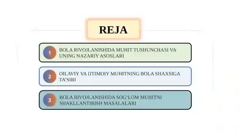 Bola rivojlanishida  muhitning tasiri 2