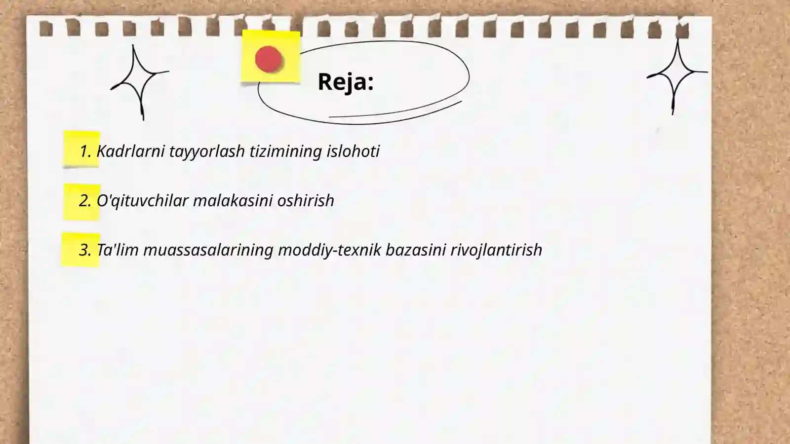 Kadrlarni tayyorlash tizimining islohoti 2