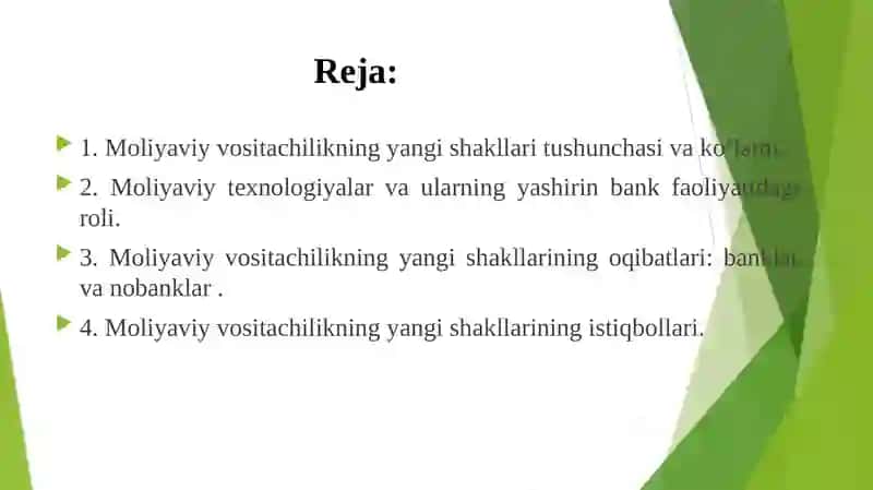 MОLIYАVIY VОSITАCHILIKNING YАNGI SHАKLLАRI 2