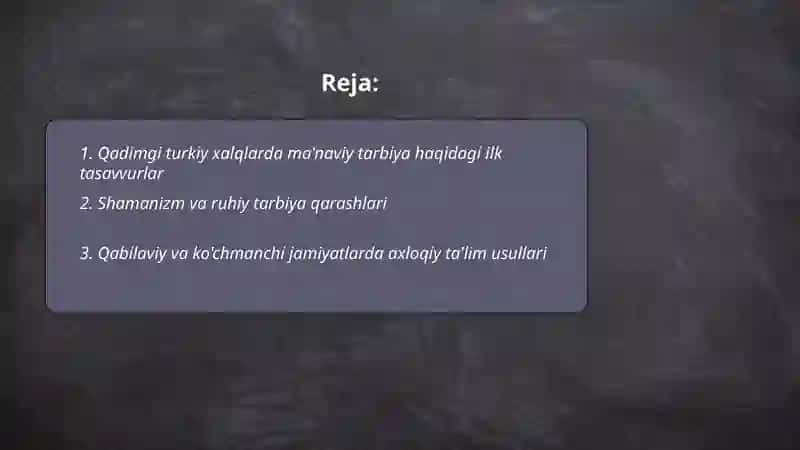 Manaviy tarbiya to'g'risidagi ilk tasavvurlar qarashlar va Ta'limotlar 2