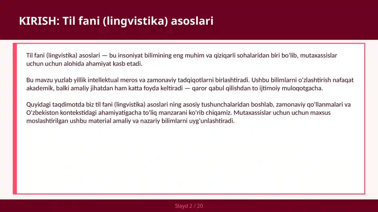 Til Fani (Lingvistika) Asoslari 2