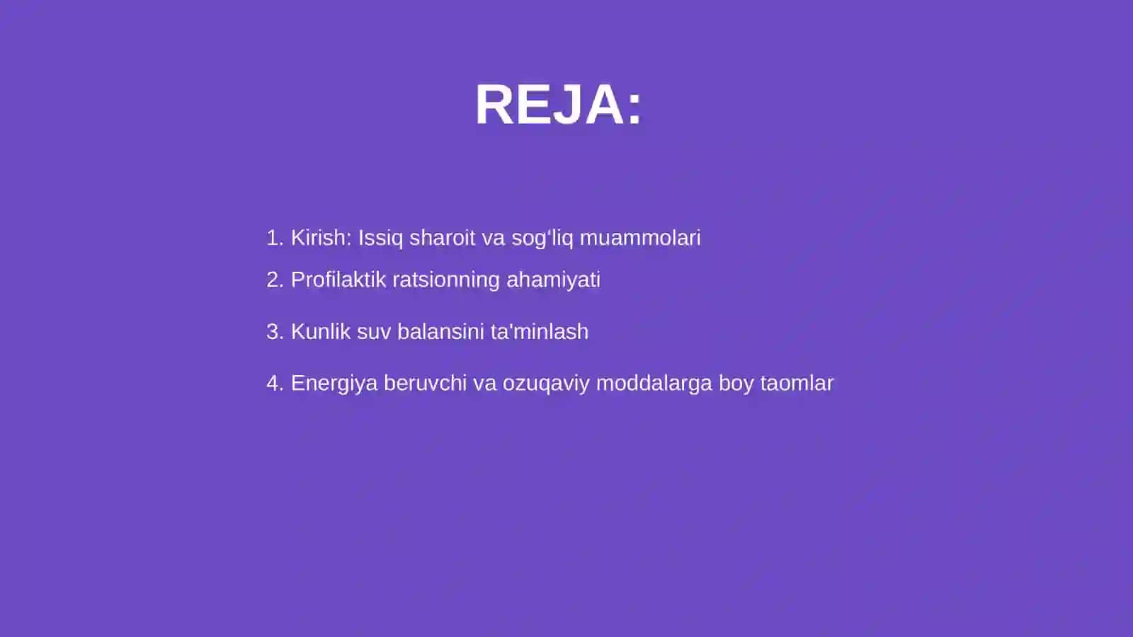 Issiq sharoida ishlovchi ishchilar uchun profilaktik ratsion tuzish 2