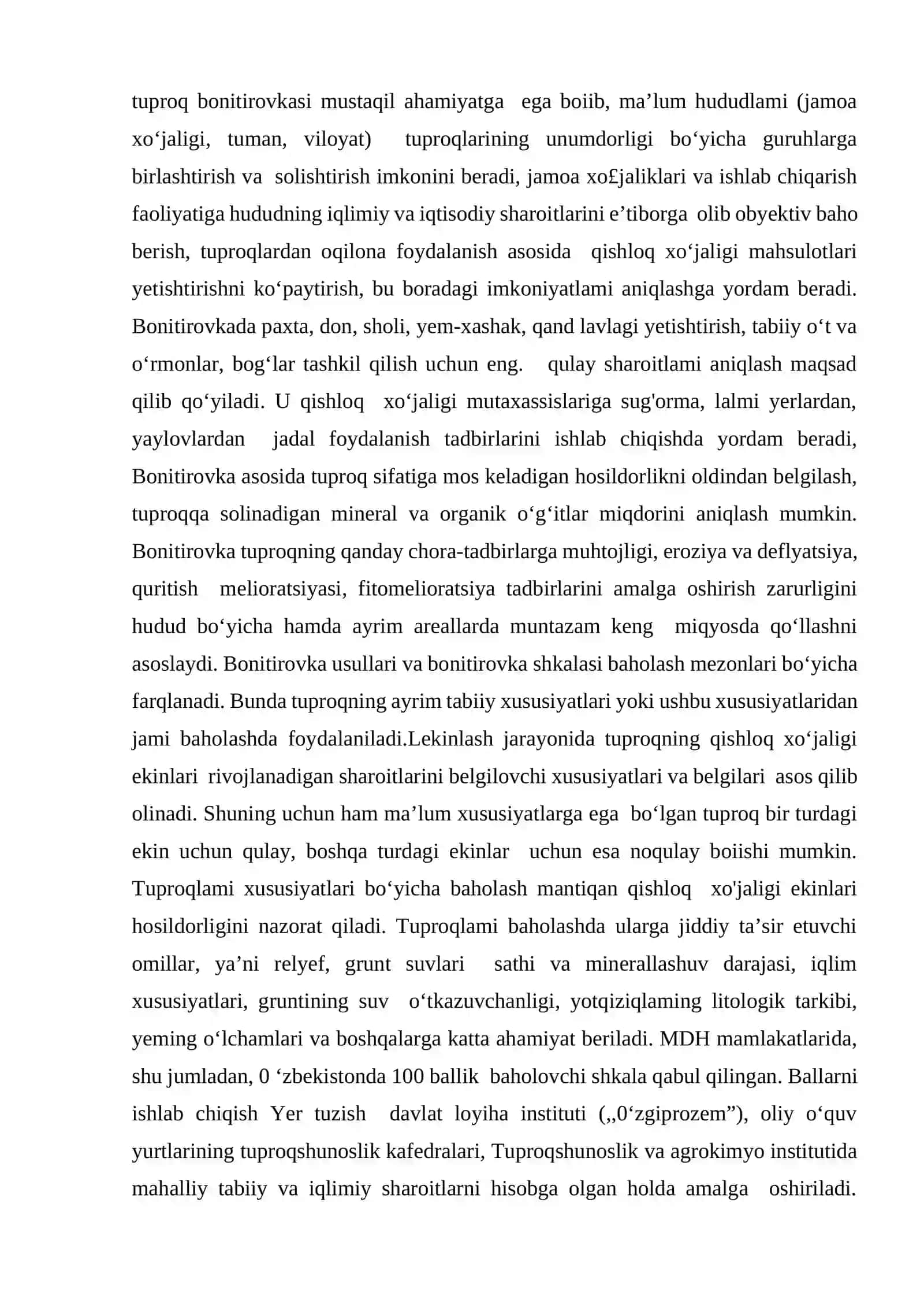 Tuproq bonitet 2