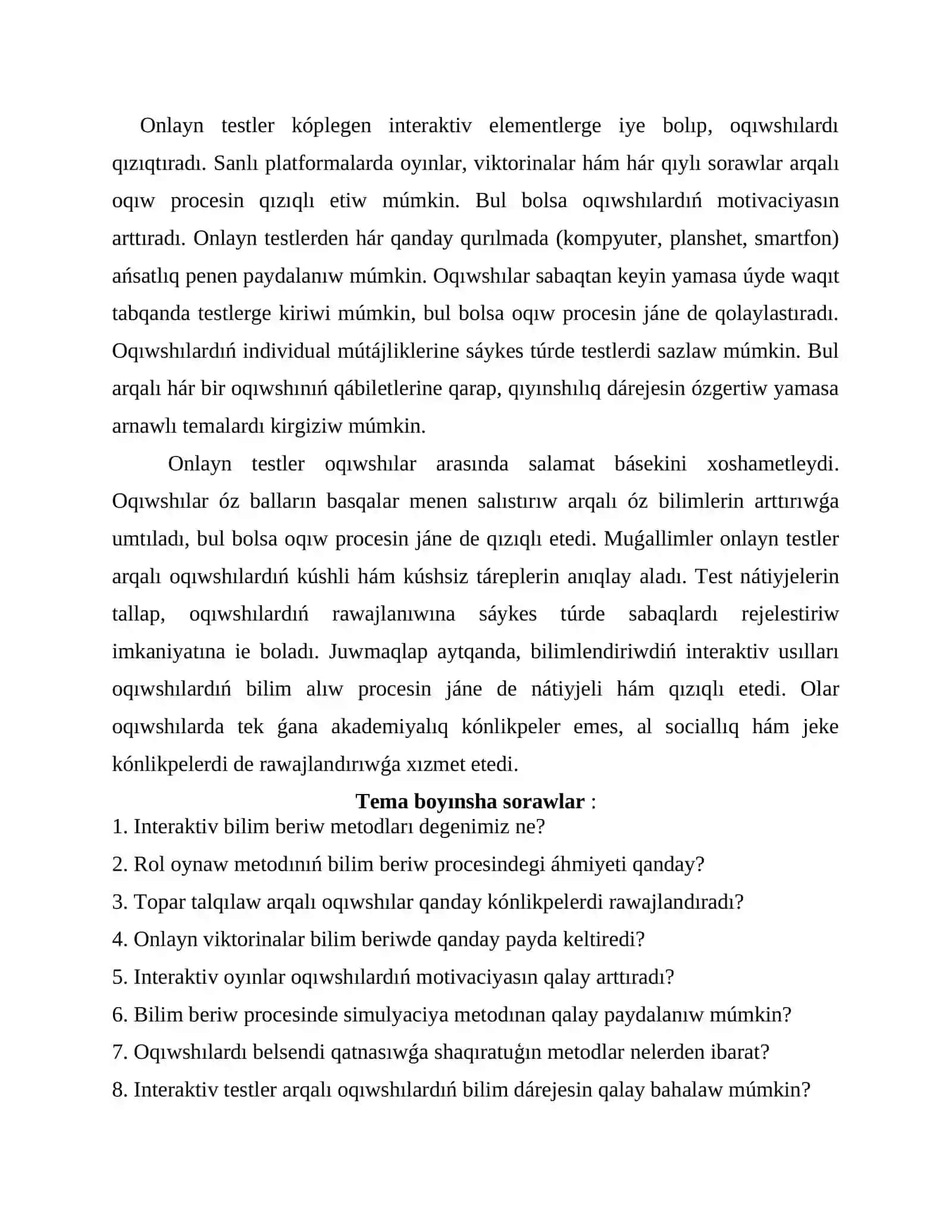 Tálimnıń interaktiv metodları 2