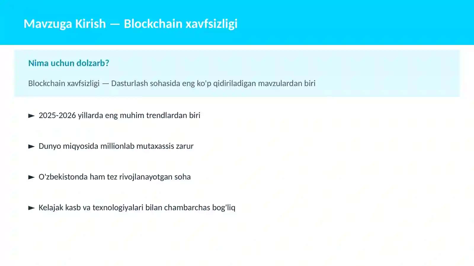 Blockchain xavfsizligi 2