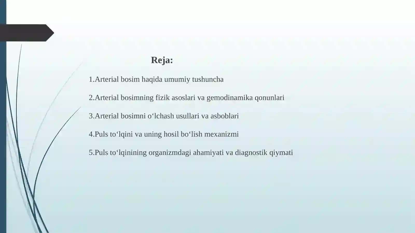 Arterial bosimni aniqlashning fizika asoslari 2