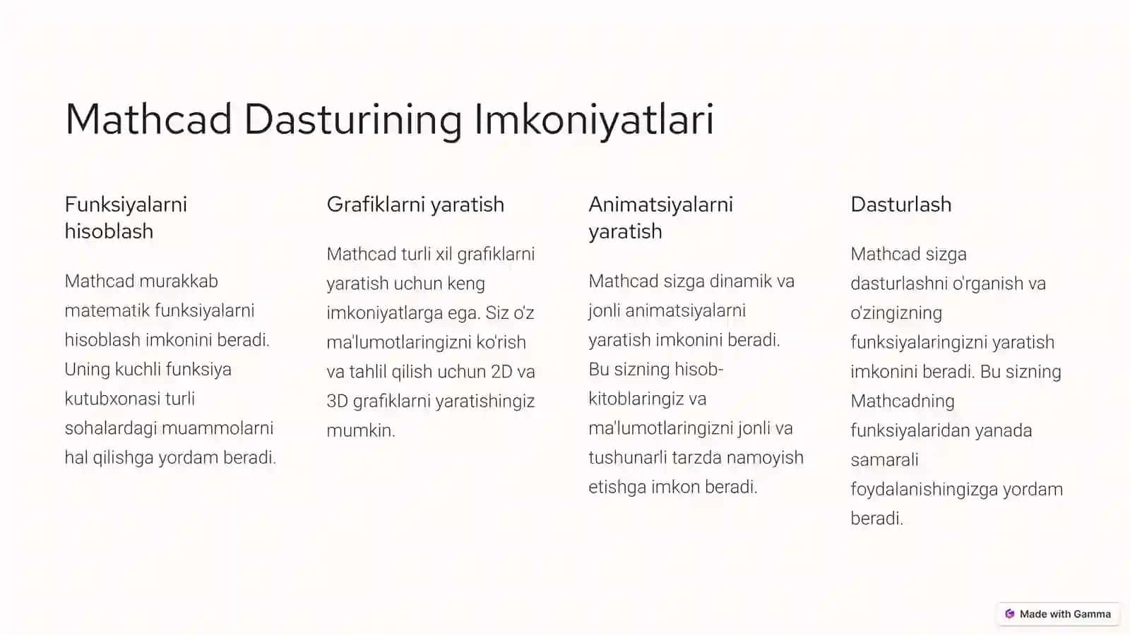 Mathcadda Insequence Parametr Yordamida Animatsiya Yaratish 2