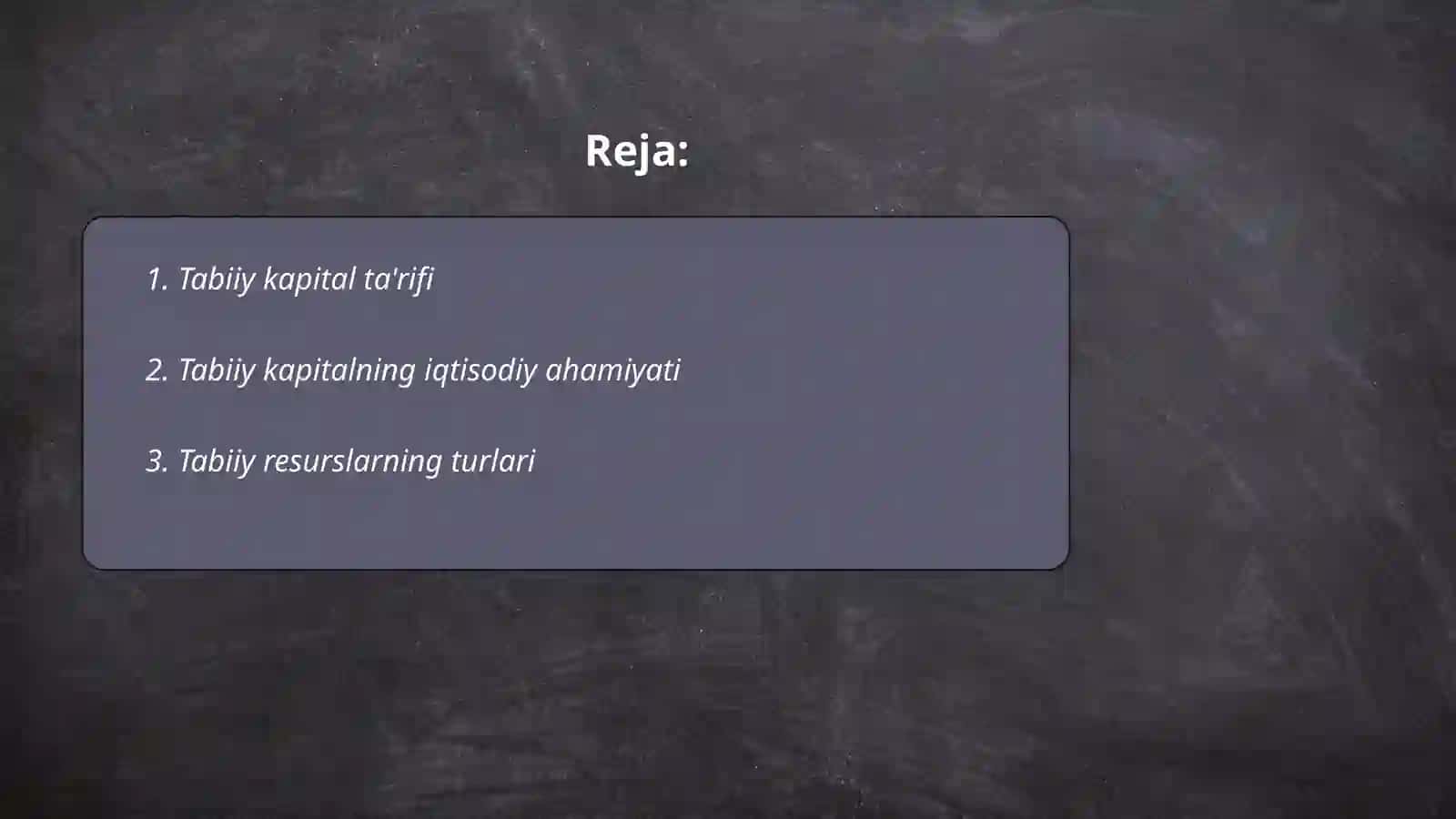 Tabiiy kapitalga ega bo'lgan tarmoqlarga sarmoya kiritish 2