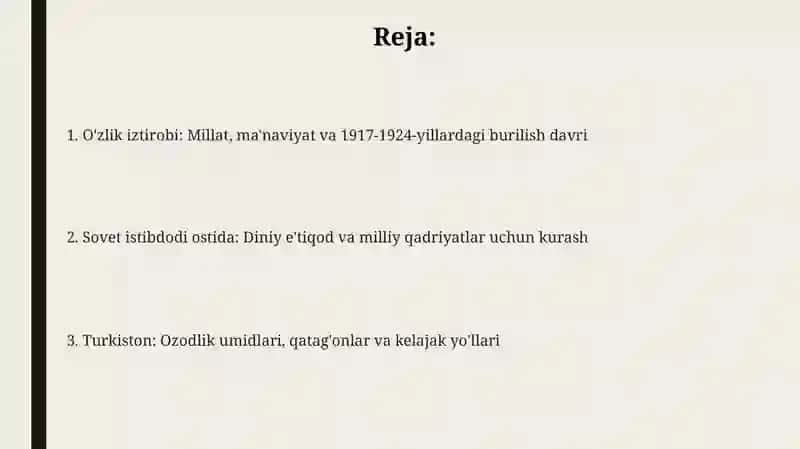 Ma'naviyat va milliylik uchun kurash.1917-1924-yillar 2