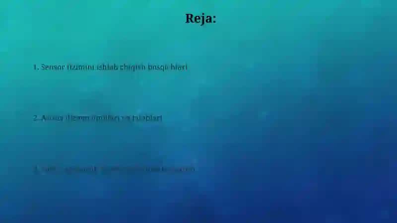 Sensor tizimi rivojlanishining xususiyatlari 2