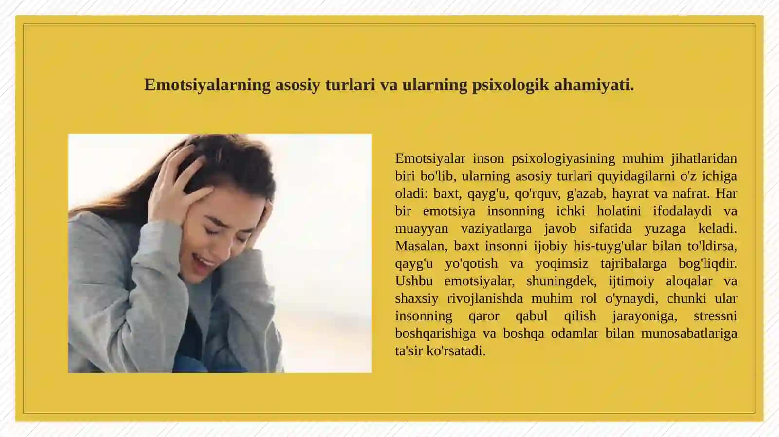 K. Izardning differensial emotsiyalar nazariyasi. 2