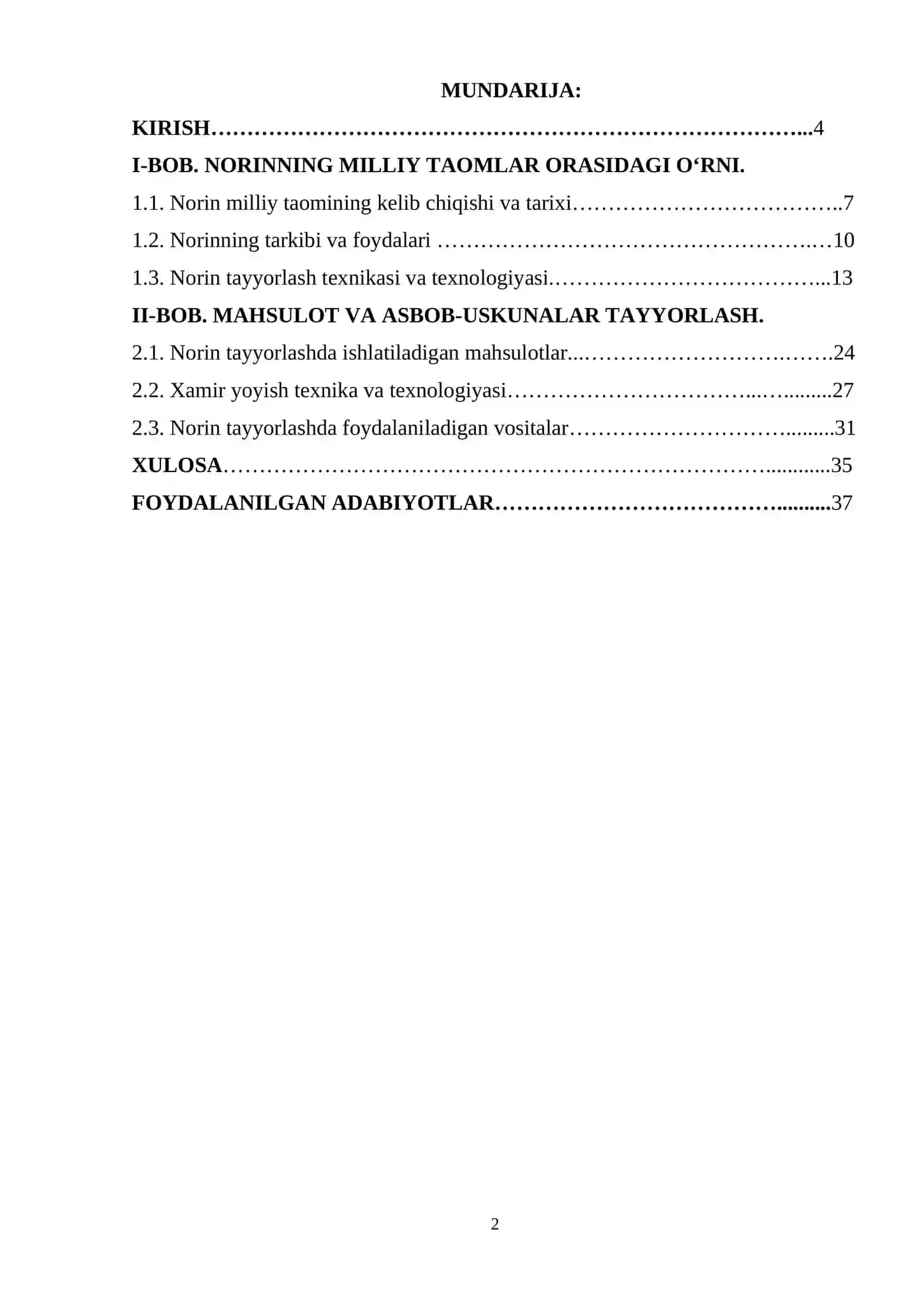 Norin tayyorlash texnalogiyasi 2
