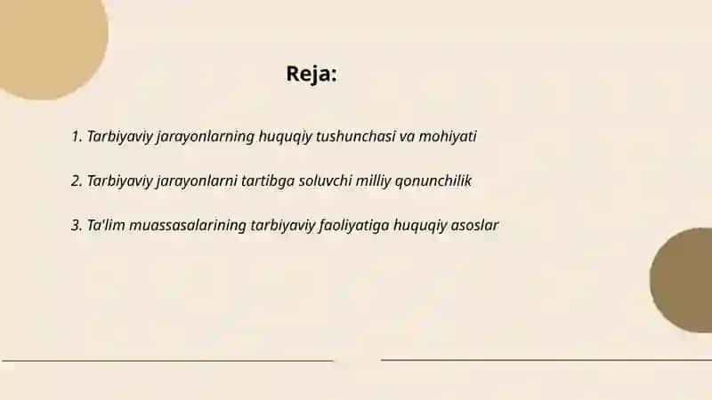 Tarbiyaviy jarayonlarning huquqiy asoslari 2
