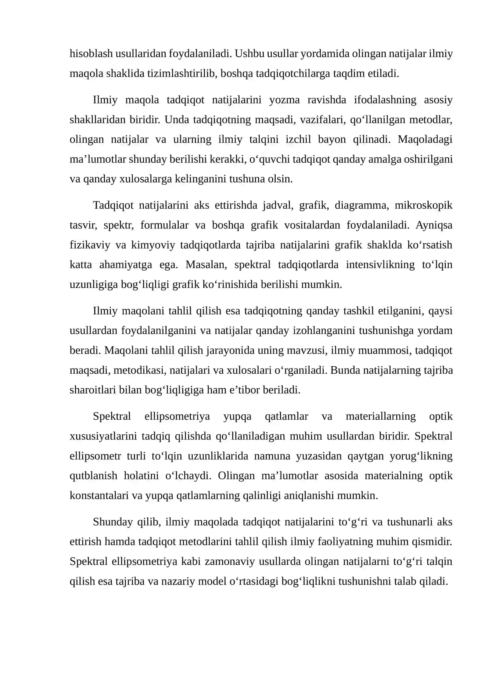 Ilmiy maqolalarda tadqiqot usullari yordamida olingan natijalarni aks ettirish 2