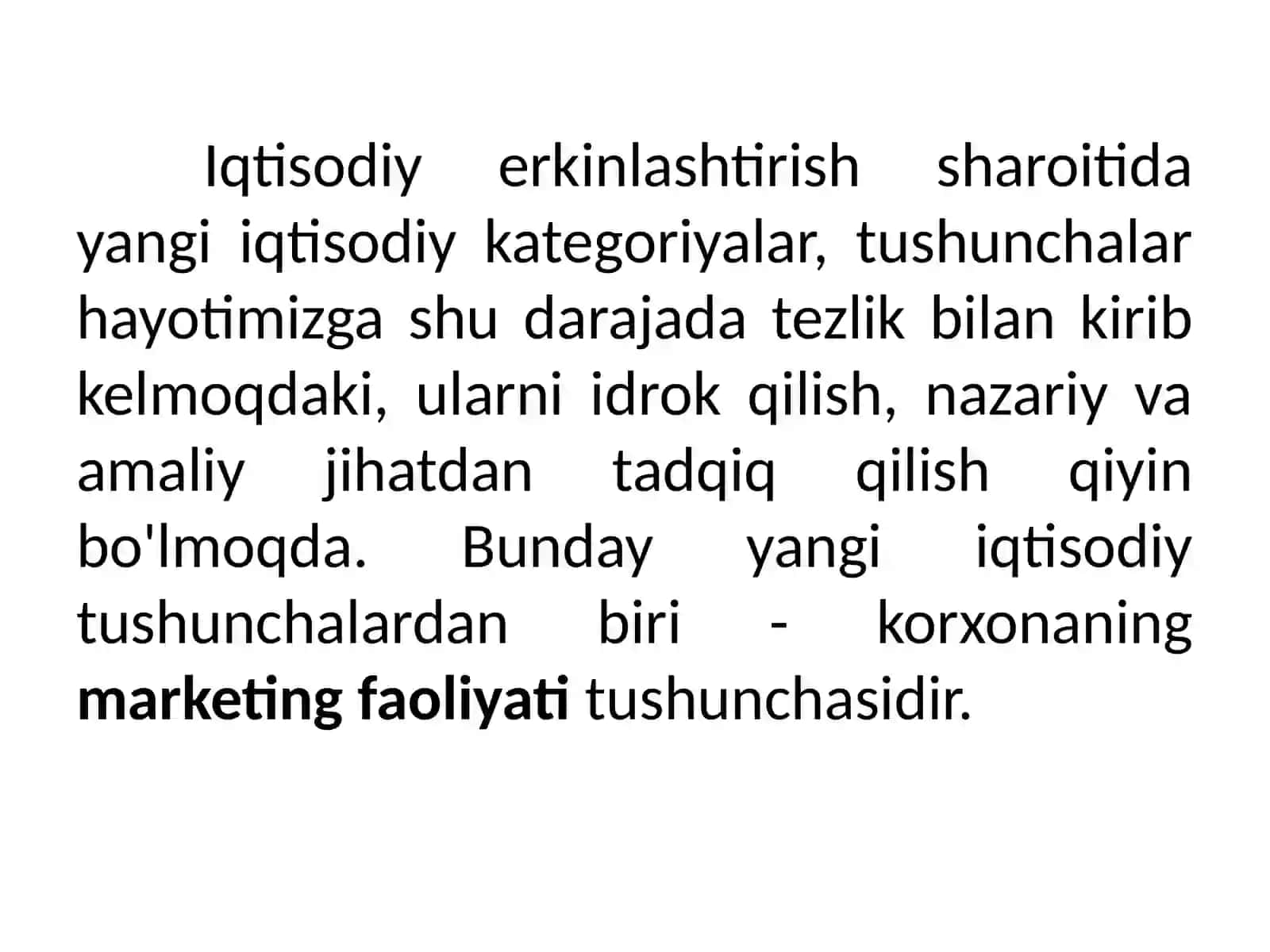 Marketing faoliyati tahlili 2