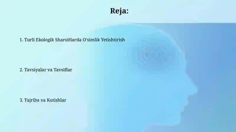 Turli Ekologik Sharoitlarda O'simlik Yetishtirish 2