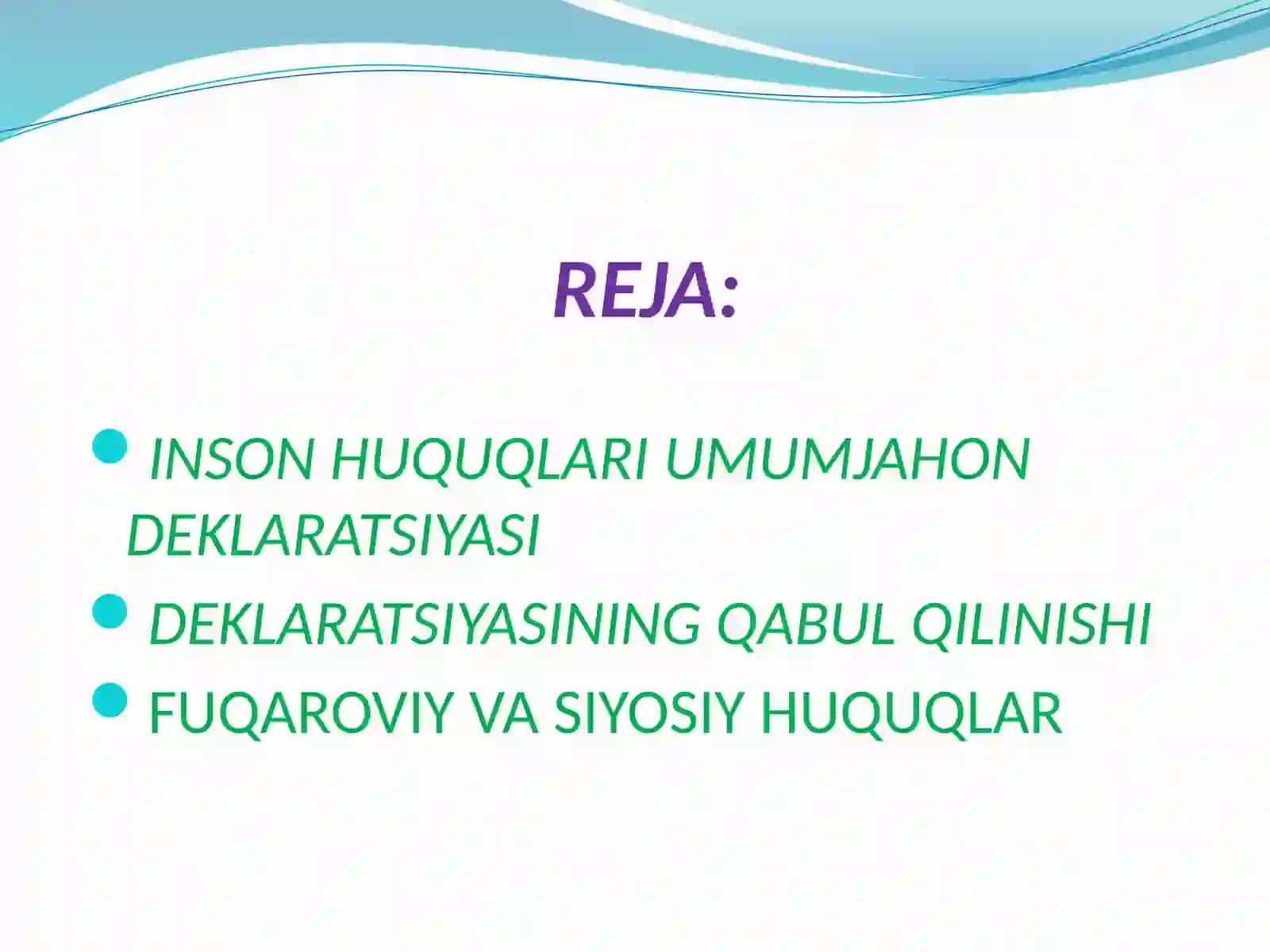 INSON HUQUQLARI UMUMJAHON DEKLARATSIYASI 2