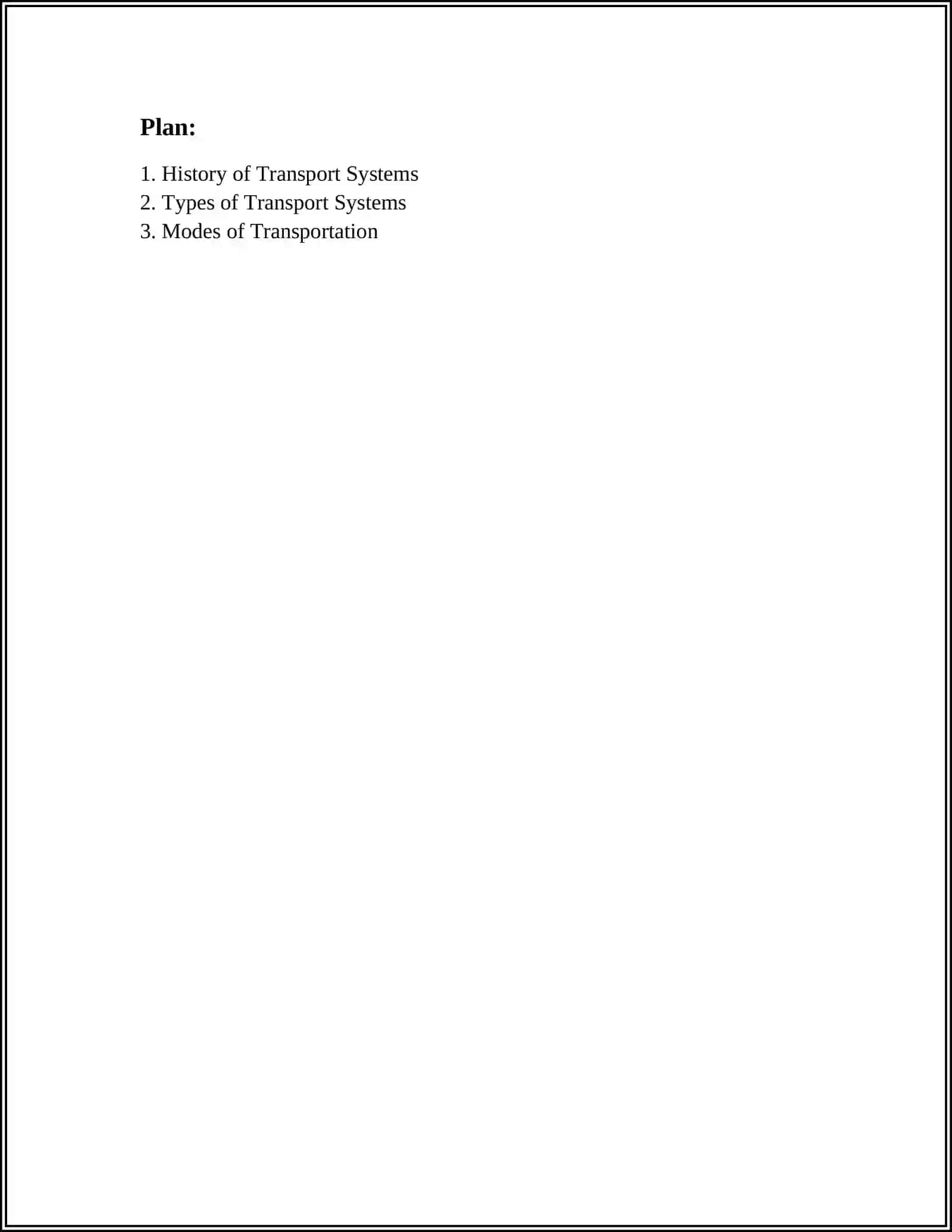 INTRODUCTION TO TRANSPORT SYSTEM 2