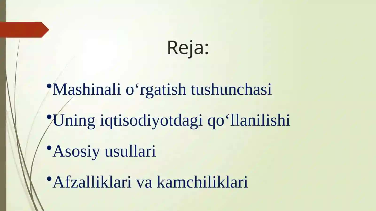 Iqtisodiyotda mashinali o'rgatish usullari ( machine learning ) 2