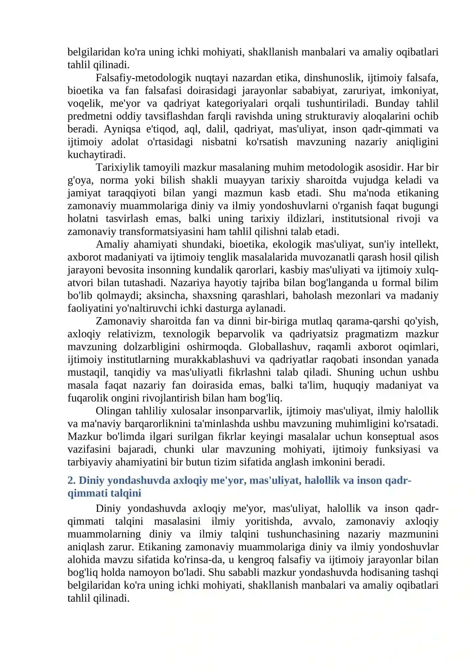 Zamonaviy Etikaning Muammolari 2