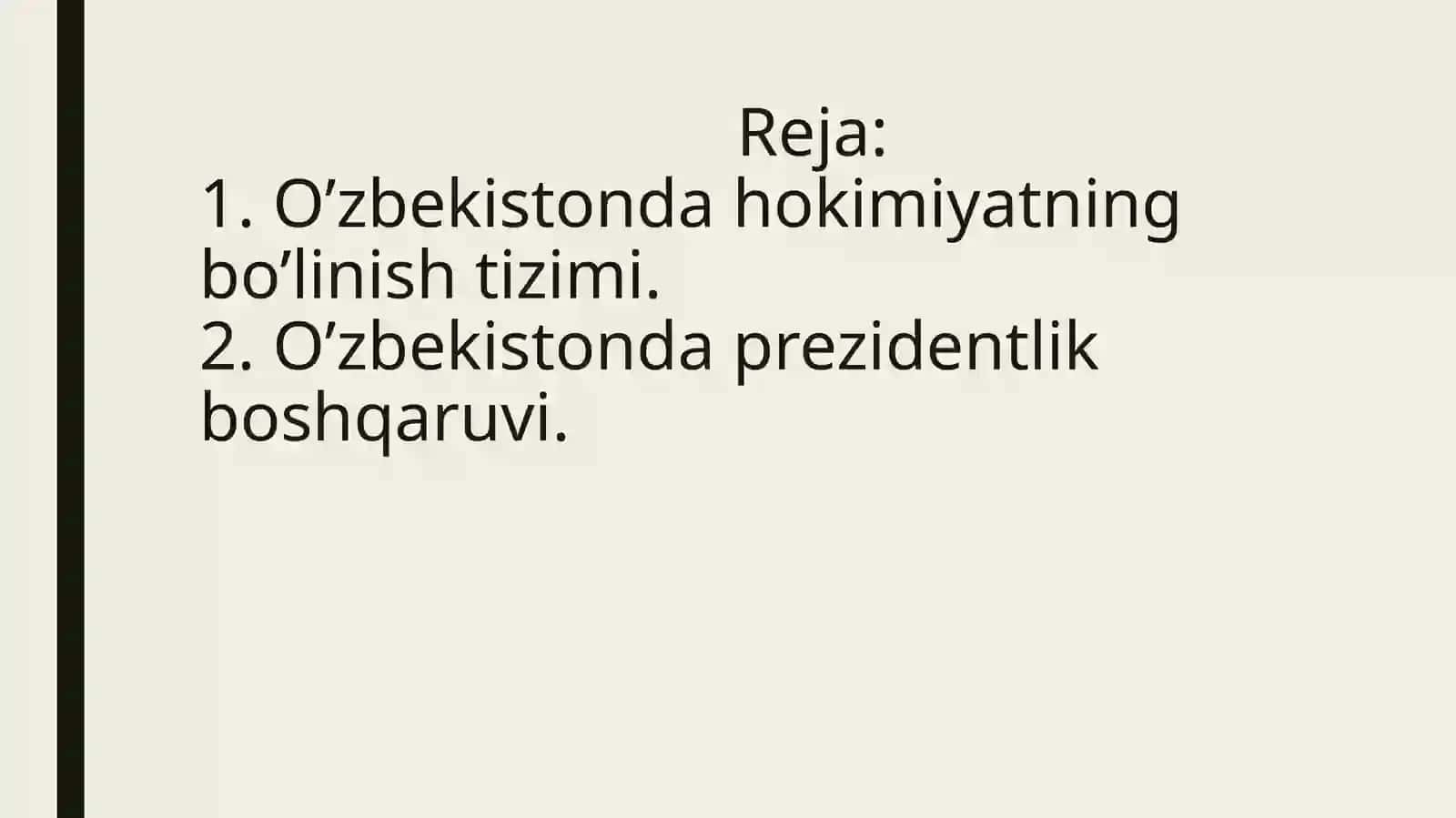 O’zbekistonda demokratik, fuqarolik jamiyati asoslarining shakillanishi, amalga oshirilgan islohotlar 2