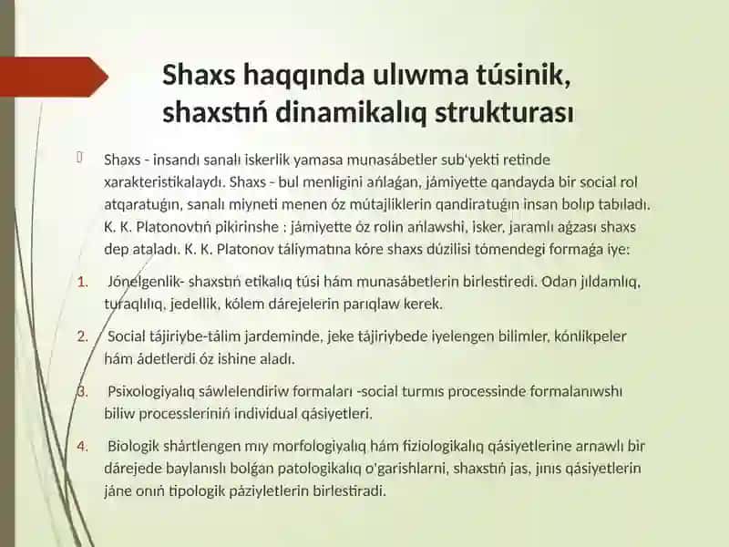 Shaxs uyreniw metodlarÍ 2