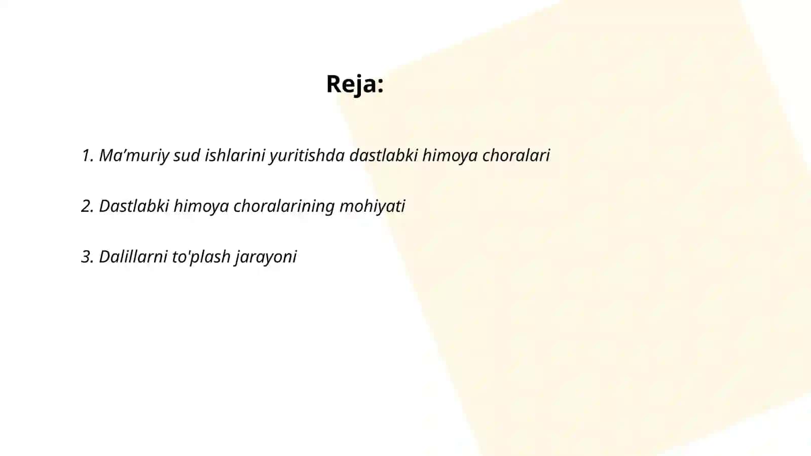 Maʼmuriy Sud Ishlarini Yuritishda Dastlabki Himoya Choralari 2