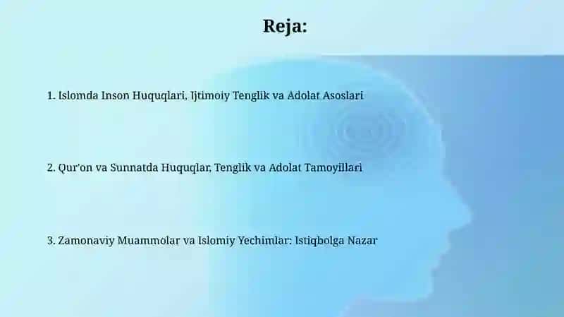Islomda Inson Huquqlari, Ijtimoiy Tenglik va Adolat Asoslari 2