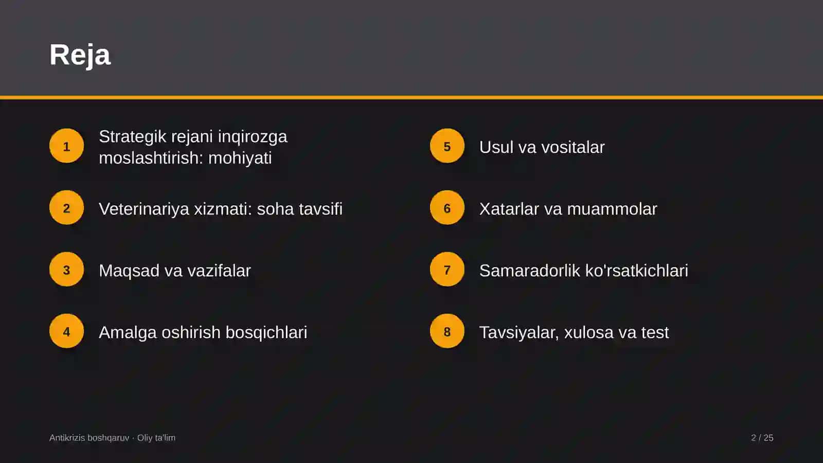 veterinariya xizmatida strategik rejani inqiroz sharoitiga moslashtirish 7763 2