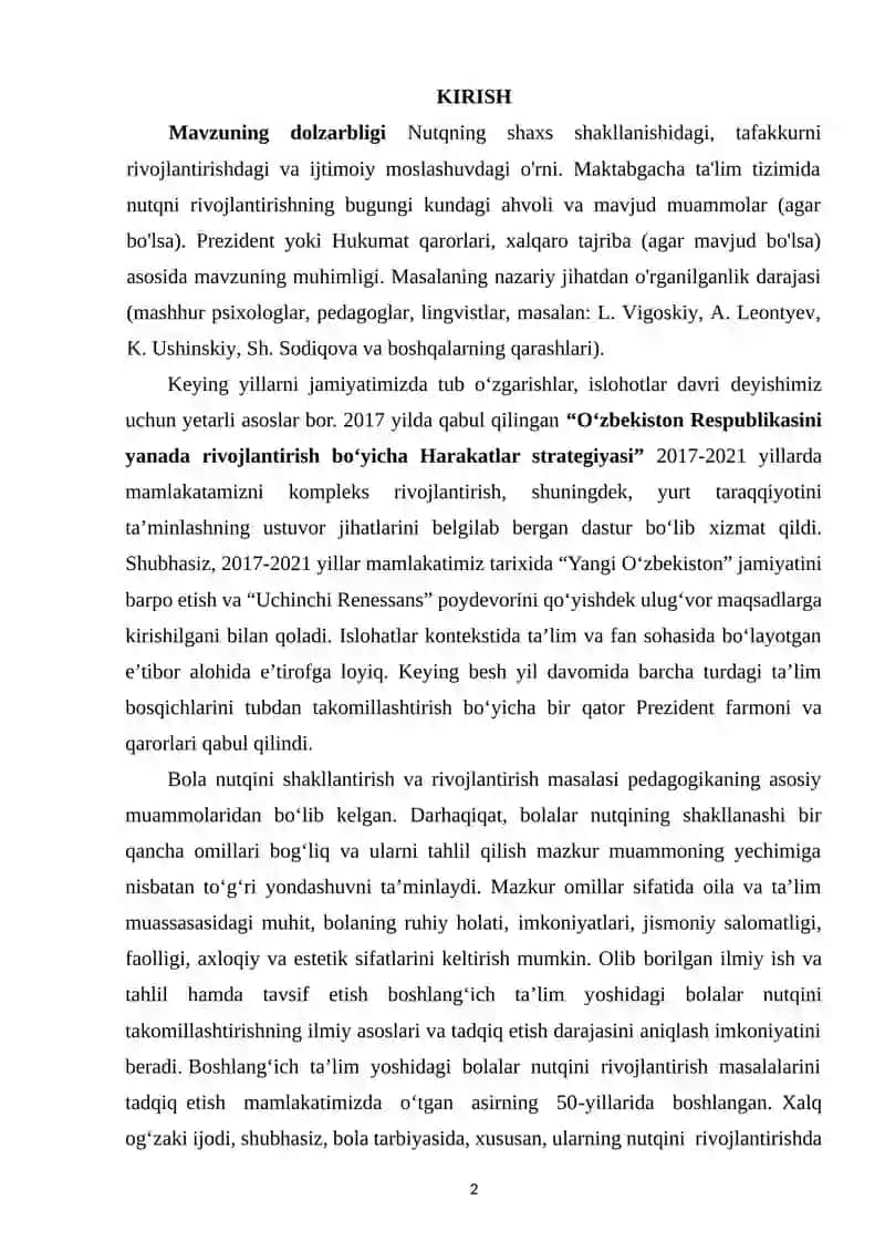 BOLALAR NUTQINI RIVOJLANTIRISHNING TASHKILIY-PEDAGOGIK VA METODIK ISHLARI 2