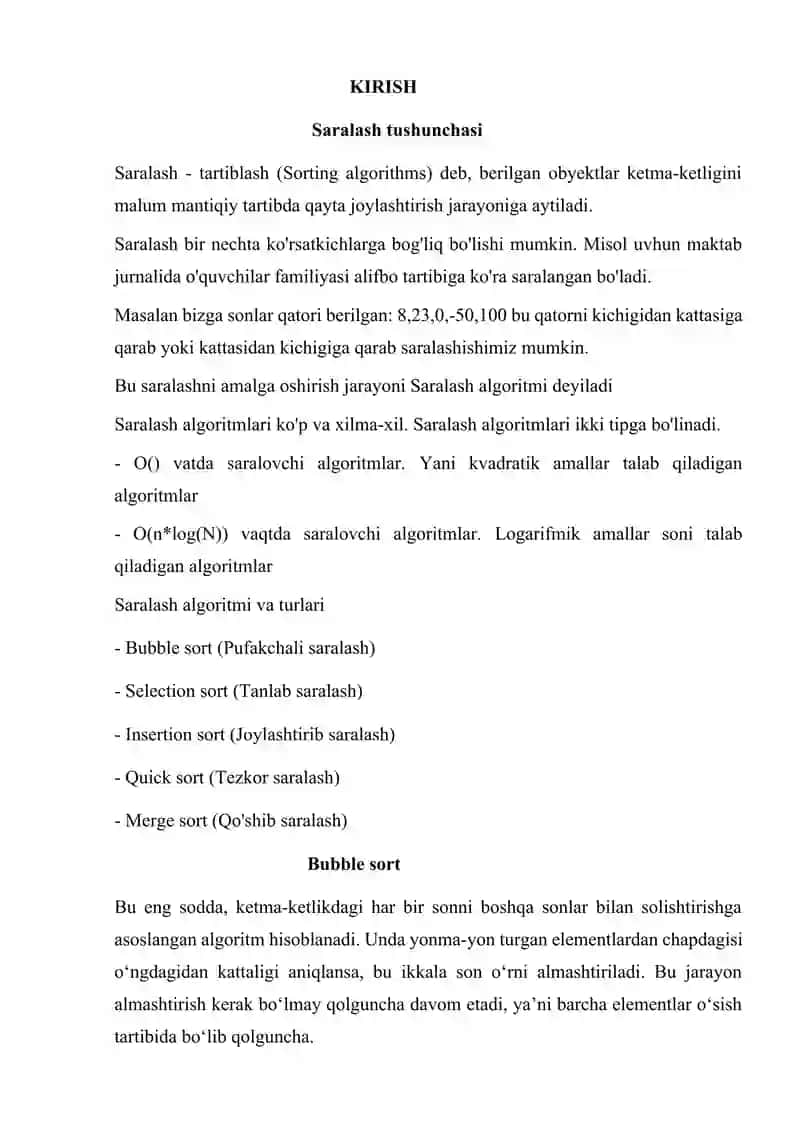 Shell saralash algoritmi 2
