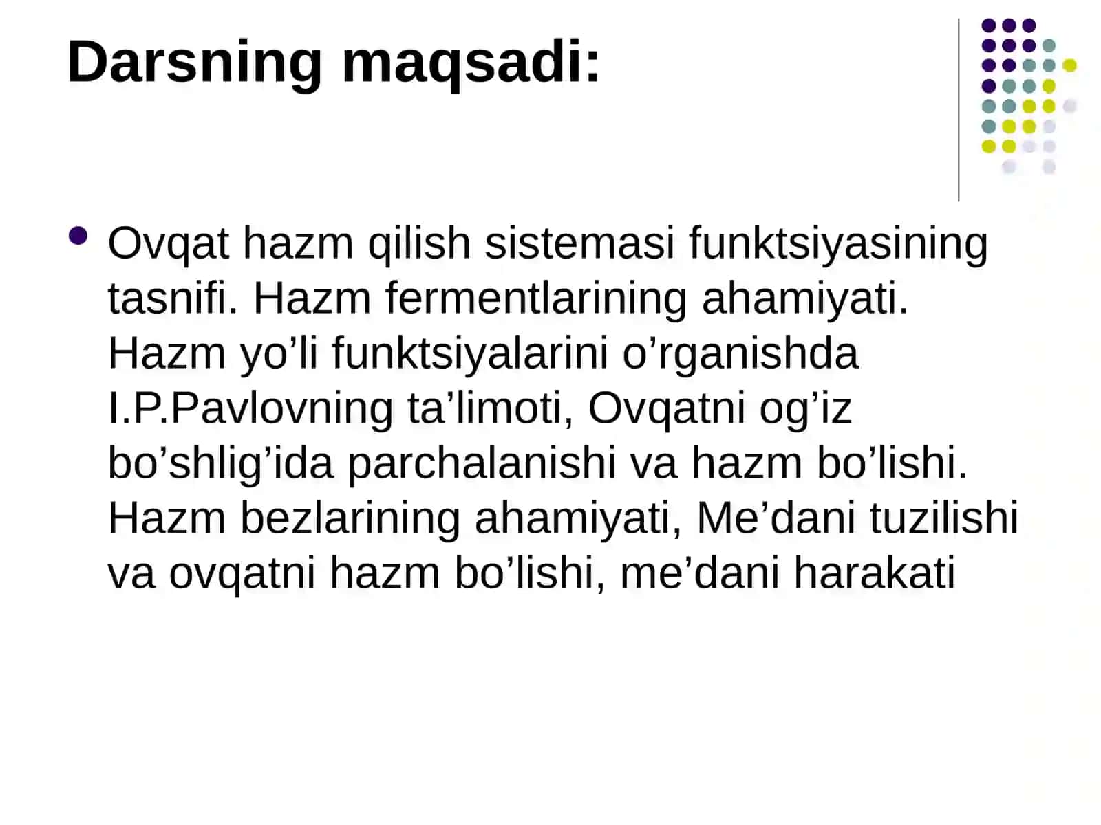 OVQATHAZMQILISH SISTEMASINING FIZIOLOGIYASI 2