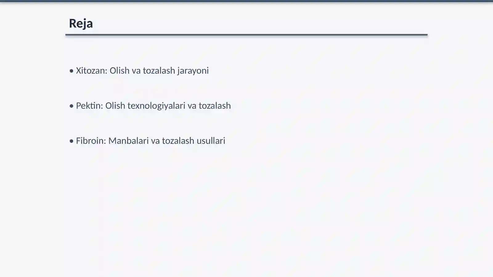 Xitozan, pektin, fibroinlarni olish va tozalash usullari 2