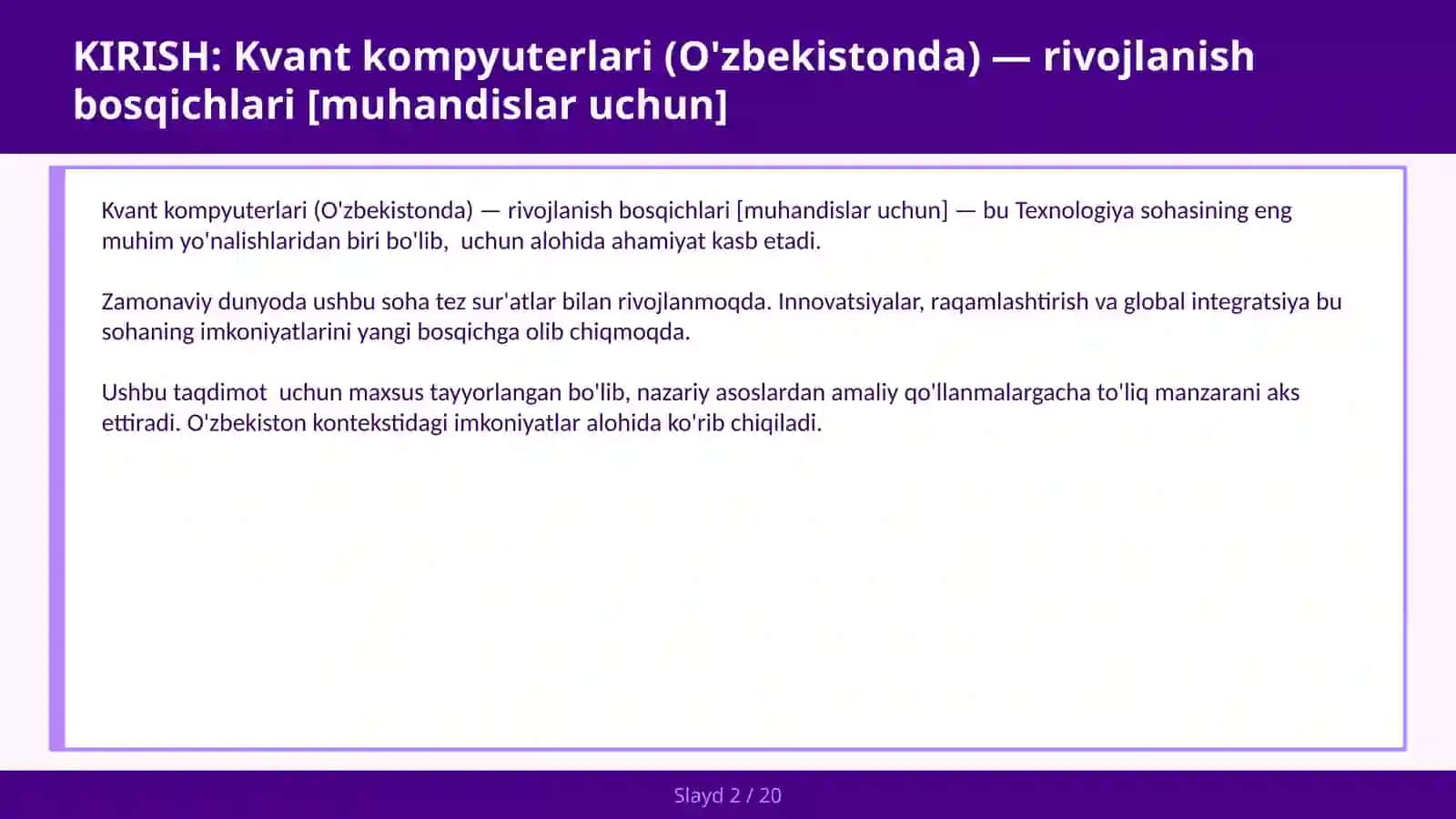 Kvant kompyuterlari (O'zbekistonda) — rivojlanish bosqichlari [muhandislar uchun] 2