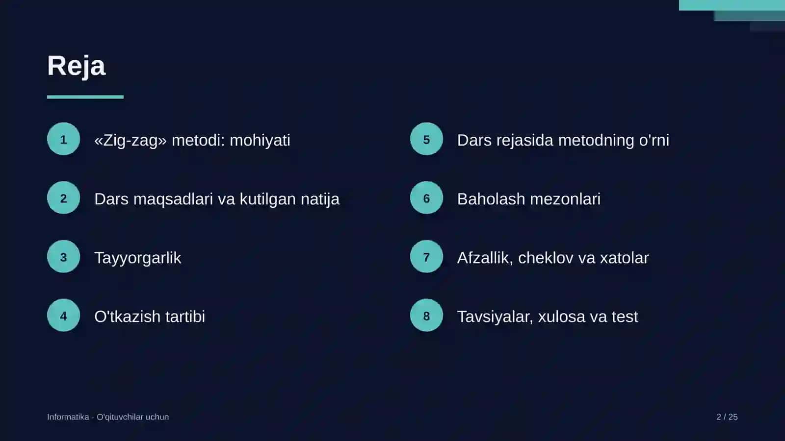informatika darslarida zig zag metodidan foydalanish 4417 2