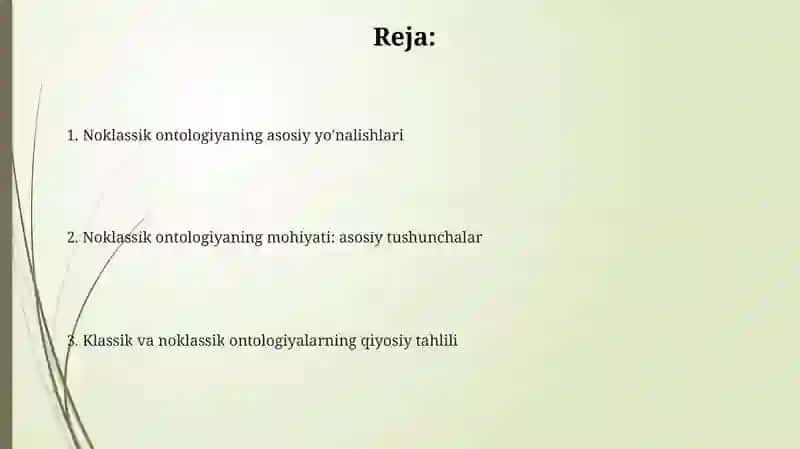 Noklassik ontologiyaning yo'nalishlari va mohiyati 2