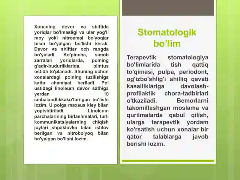 Stomatologik bo’lim 2