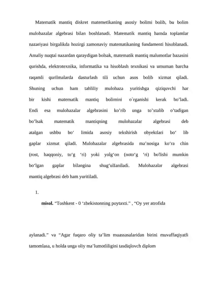 Matematik Mantiq Malumotlar Bazasi 2