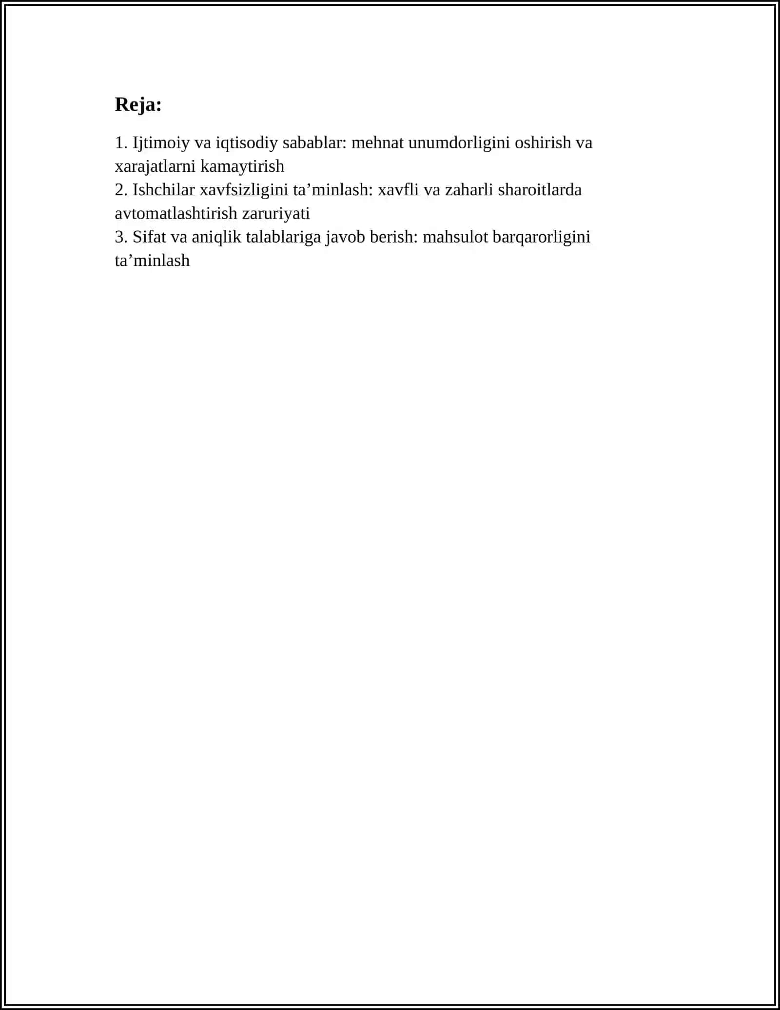 ROBOTLAR VA MEXATRONIKA TIZIMLARNI YARATISH SABABLARI VA SHARTLARI 2