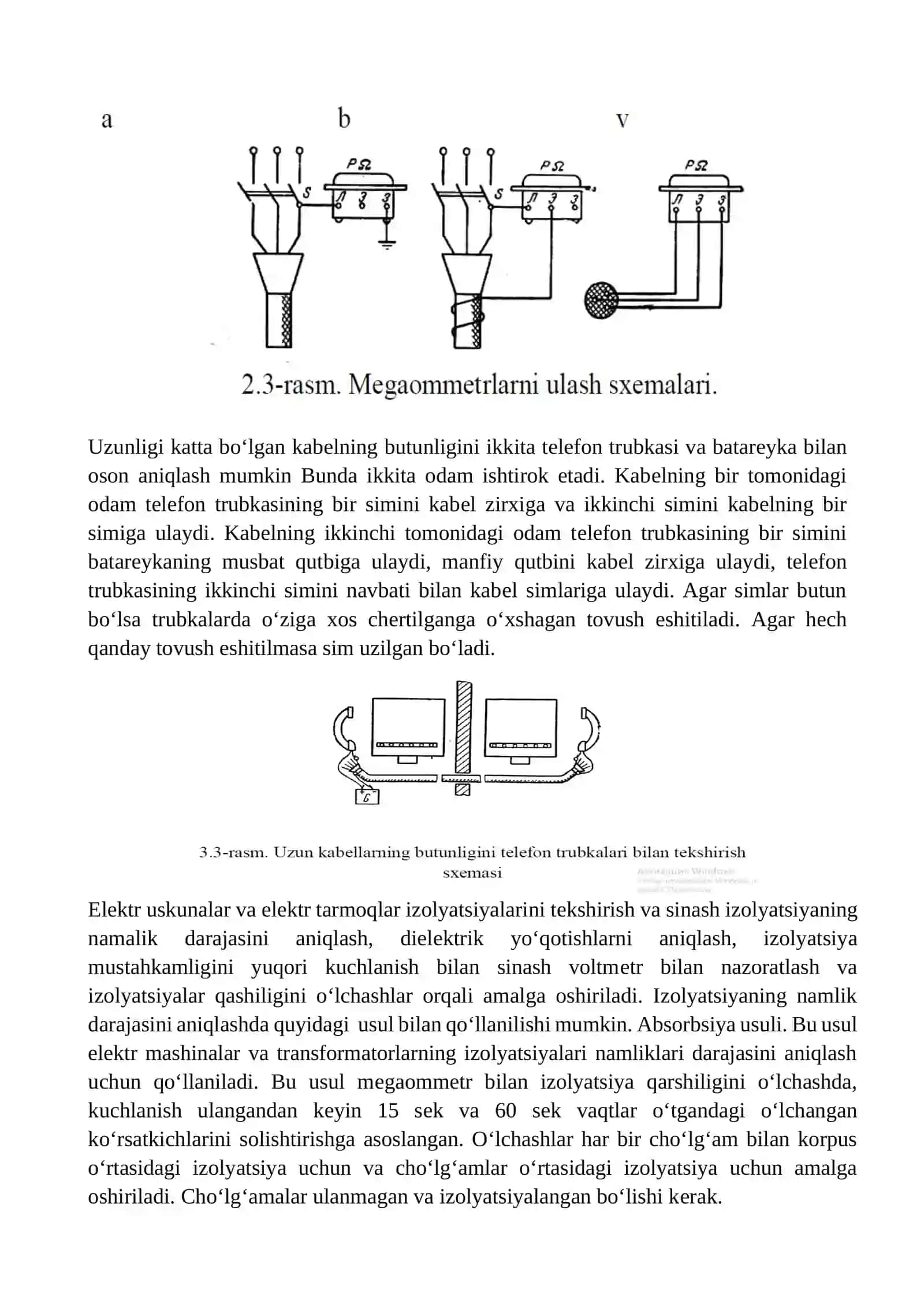 Elеktr tarmoq izolyatsiyasi qarshiligining mumkin bo‘lgan miqdorini tеkshirish 2