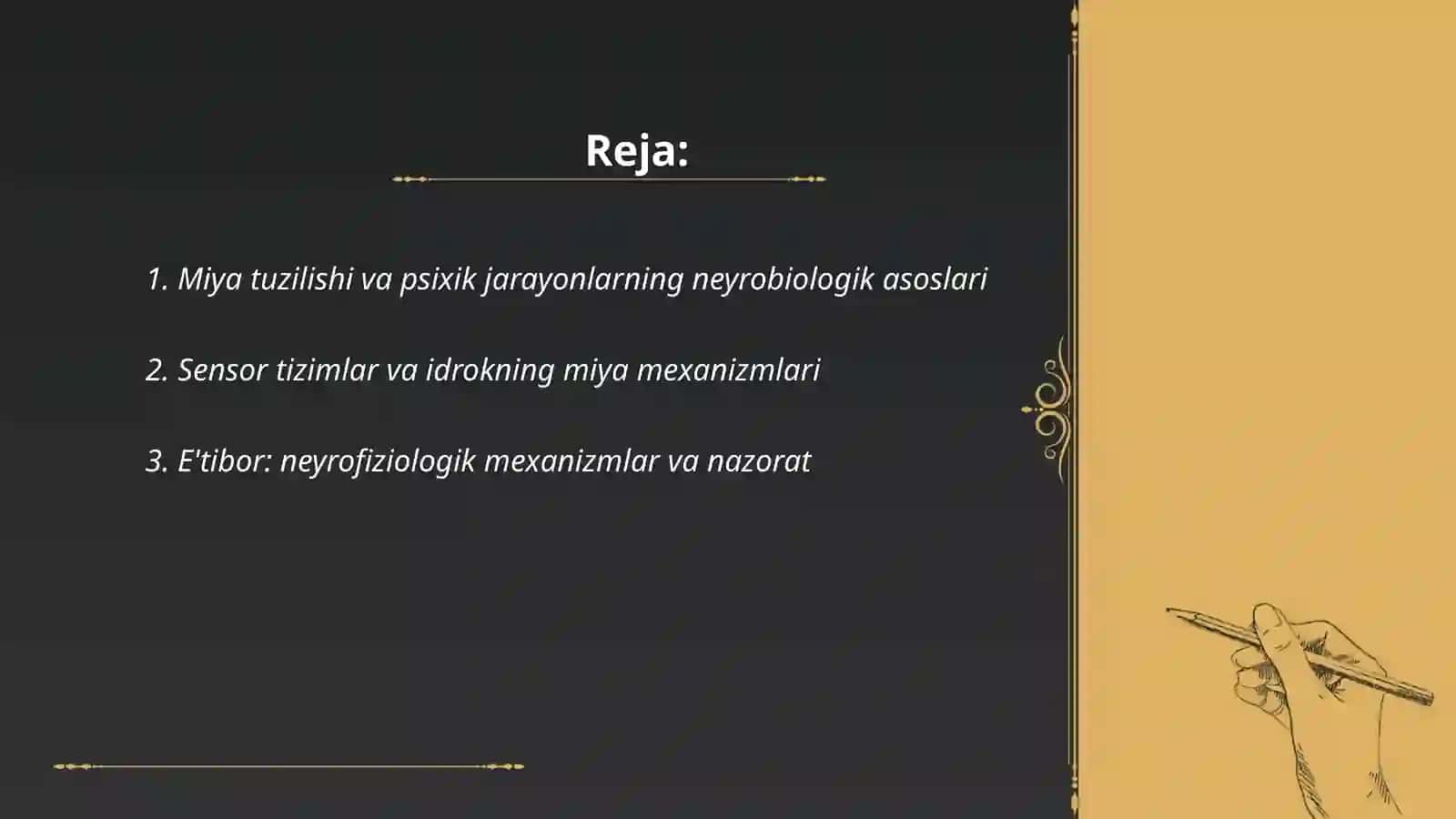 Psixiki jarayonlar va miyaning õzaro aloqadorligi 2
