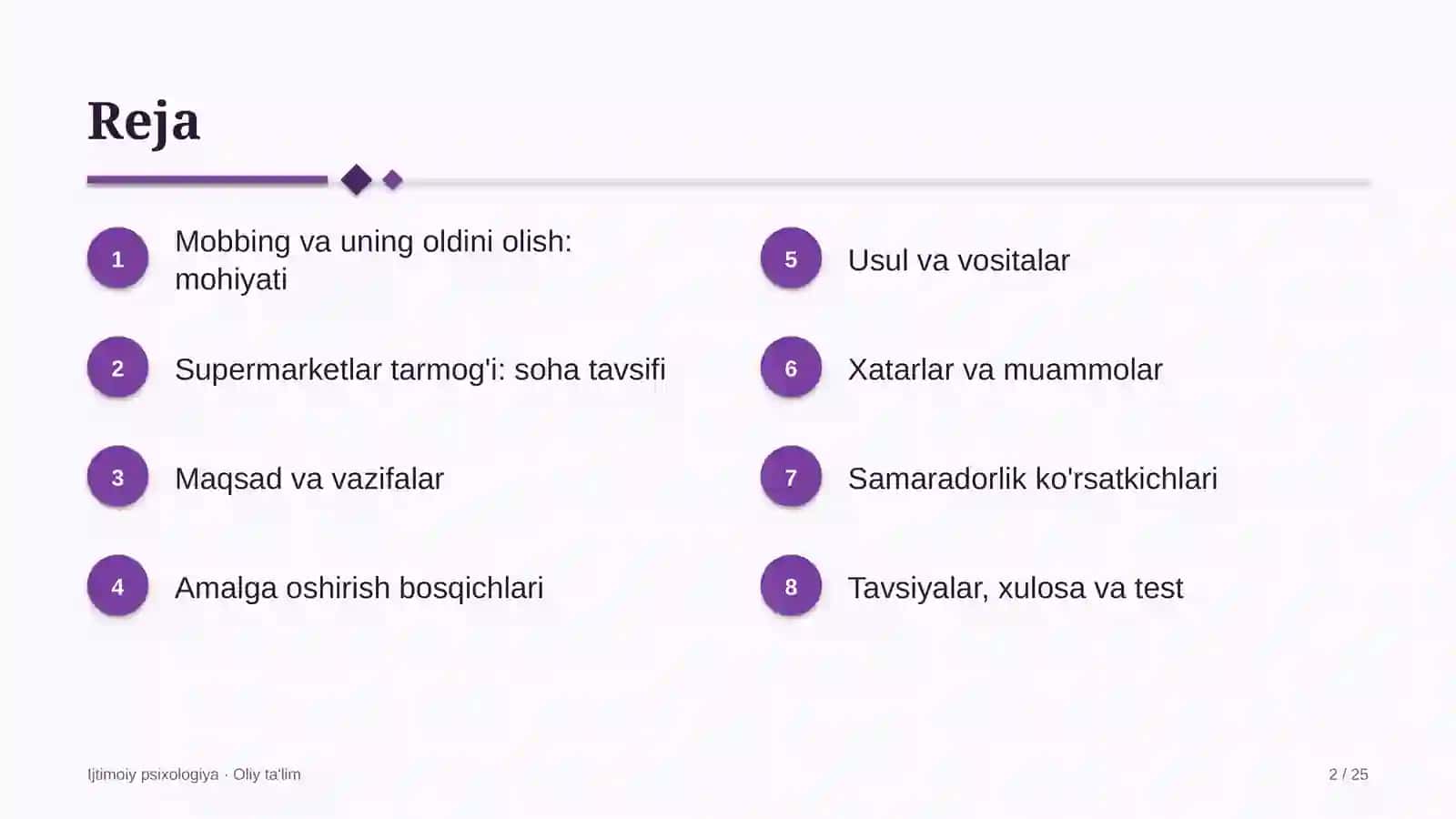 Supermarketlar tarmog'ida mobbing va uning oldini olish 2