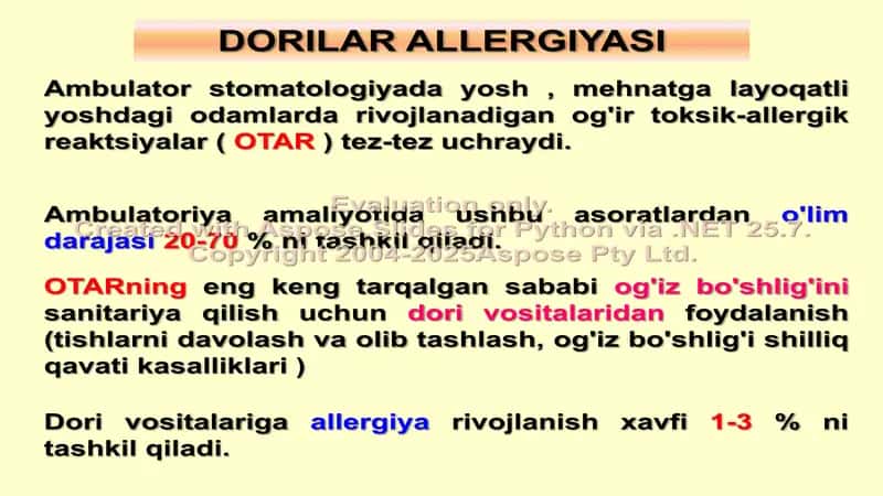 Dori allergiyasi 2
