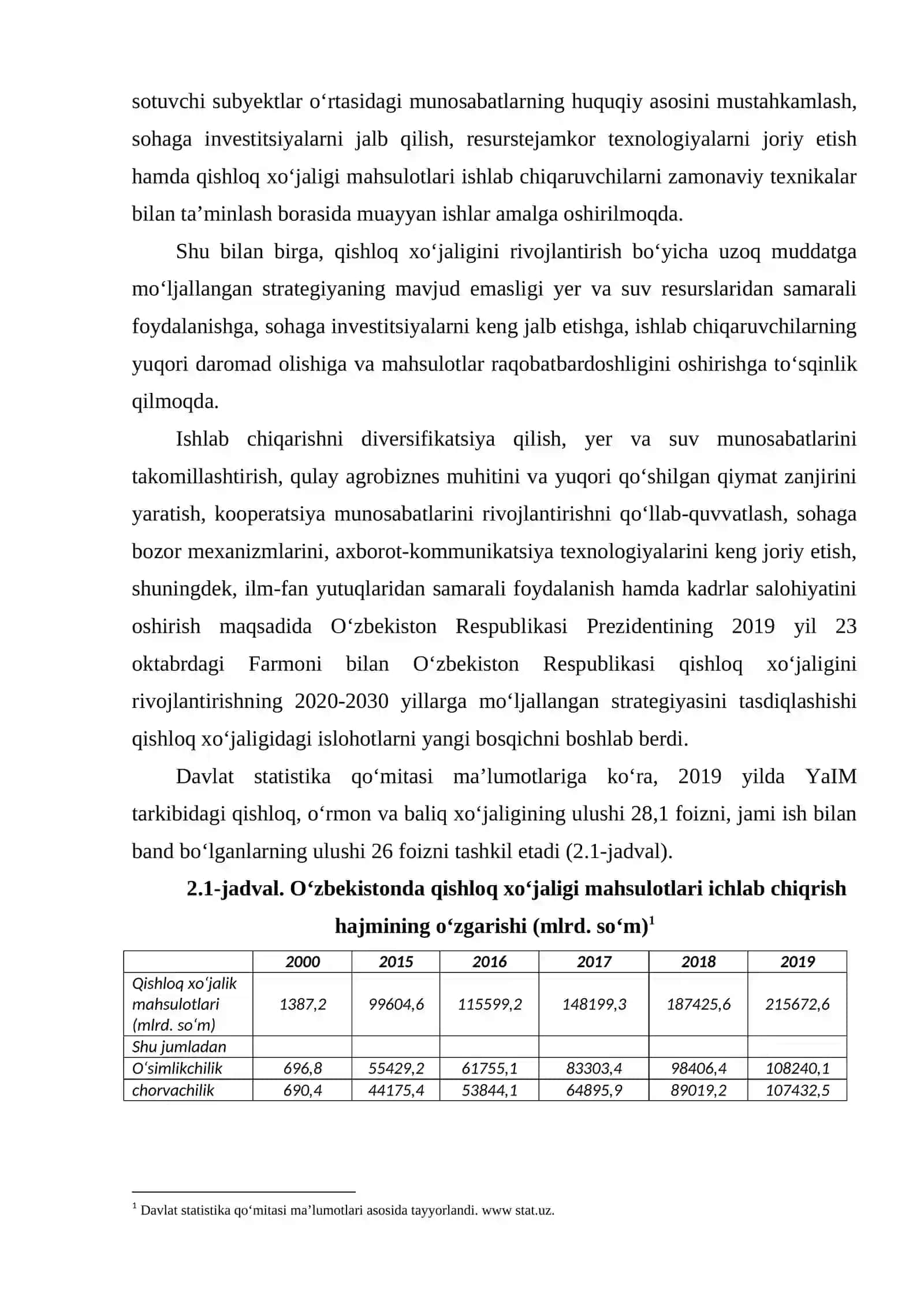 O‘zbekistonda Agrar Islohotlarning Mohiyati, Bosqichlari va Asosiy Yo‘unalishlari 2
