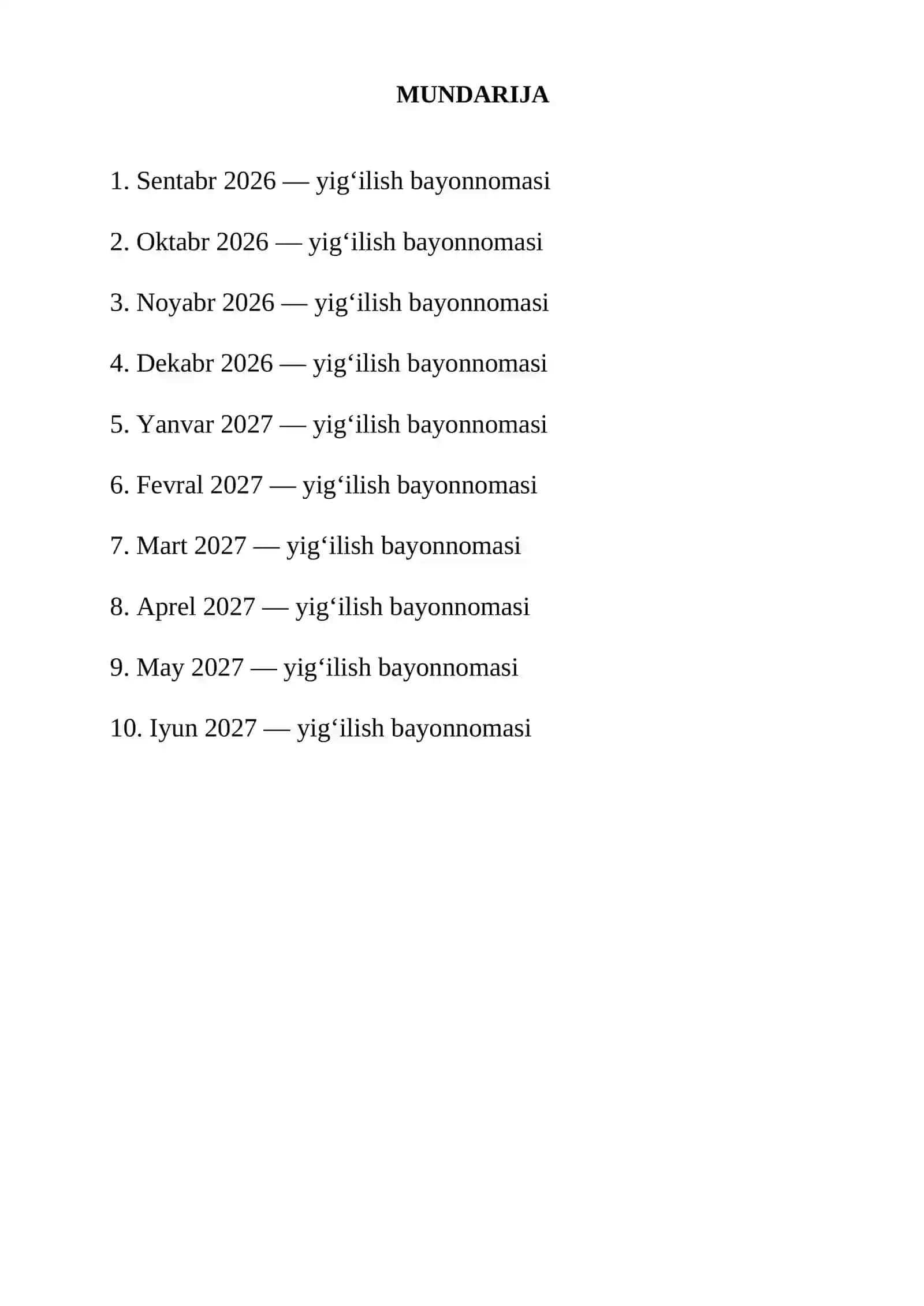 XOTIN-QIZLAR VA ERKAKLAR UCHUN TENG HUQUQ HAMDA IMKONIYATLARNI TA’MINLASH MASALALARI BO‘YICHA MASLAHAT-KENGASH YIG‘ILISHI BAYONNOMA 2
