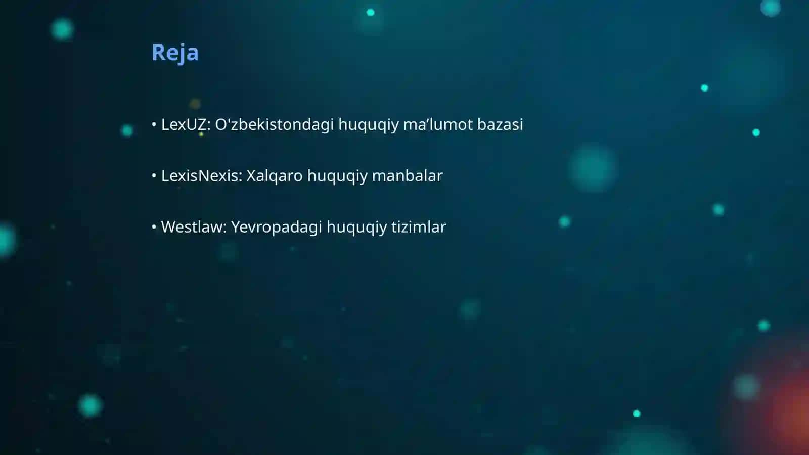 LexUZ, LexisNexis va Westlaw kabi huquqiy ma’lumot bazalarining tahlili 2