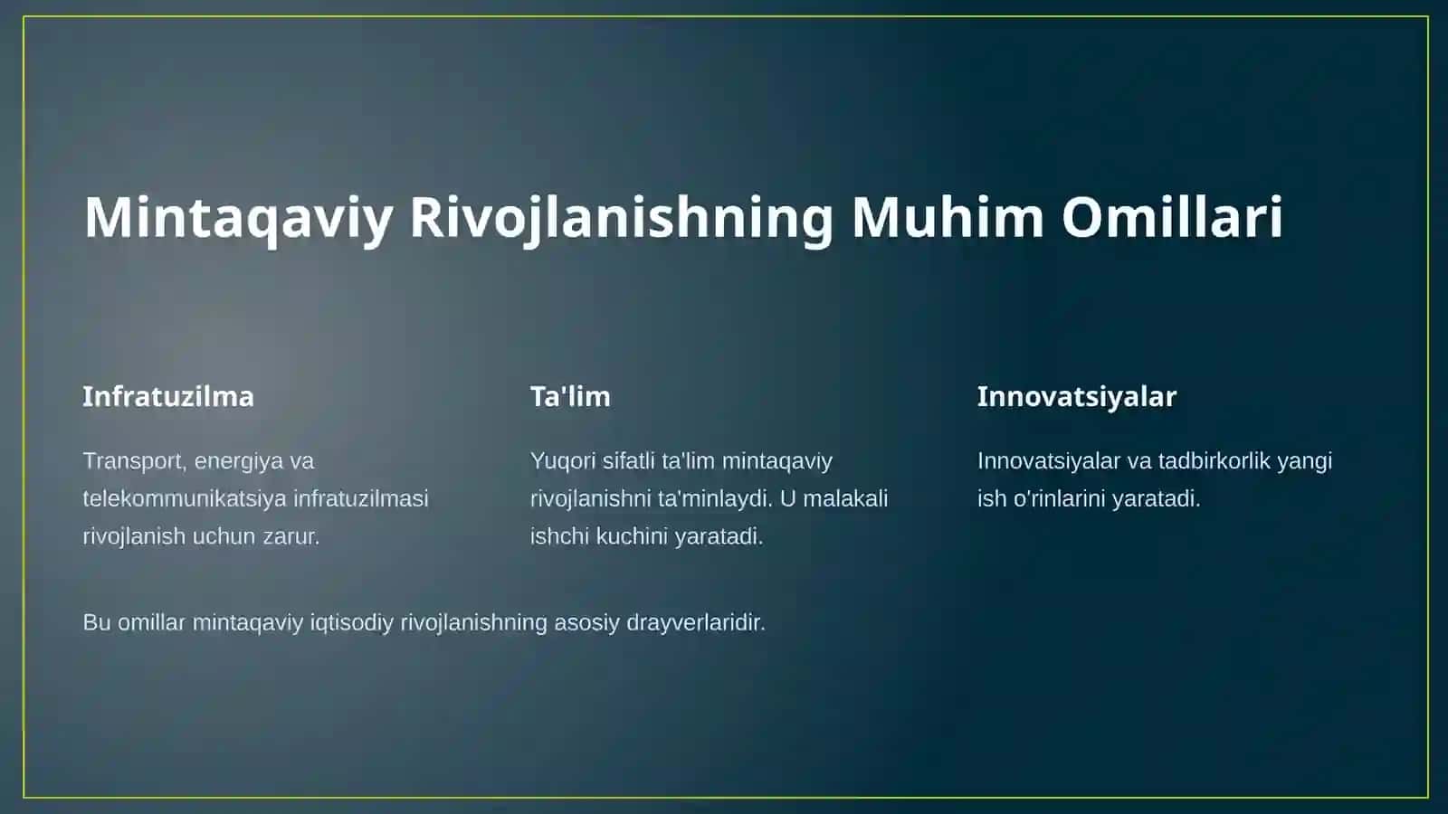 Mintaqaviy Iqtisodiy Siyosat: Asosiy Tushunchalar 2