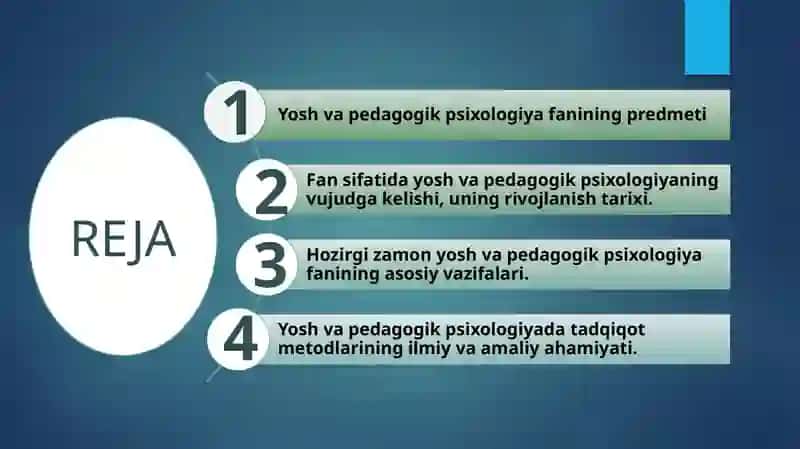 Yosh va pedagogik psixologiya fanining tadqiqotmetodlari 2